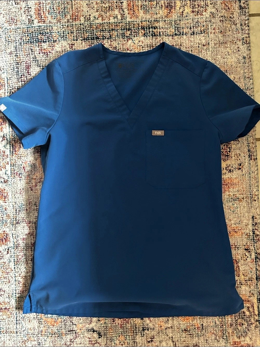 FIGS Casma One-Pocket Scrub Top Blue XS